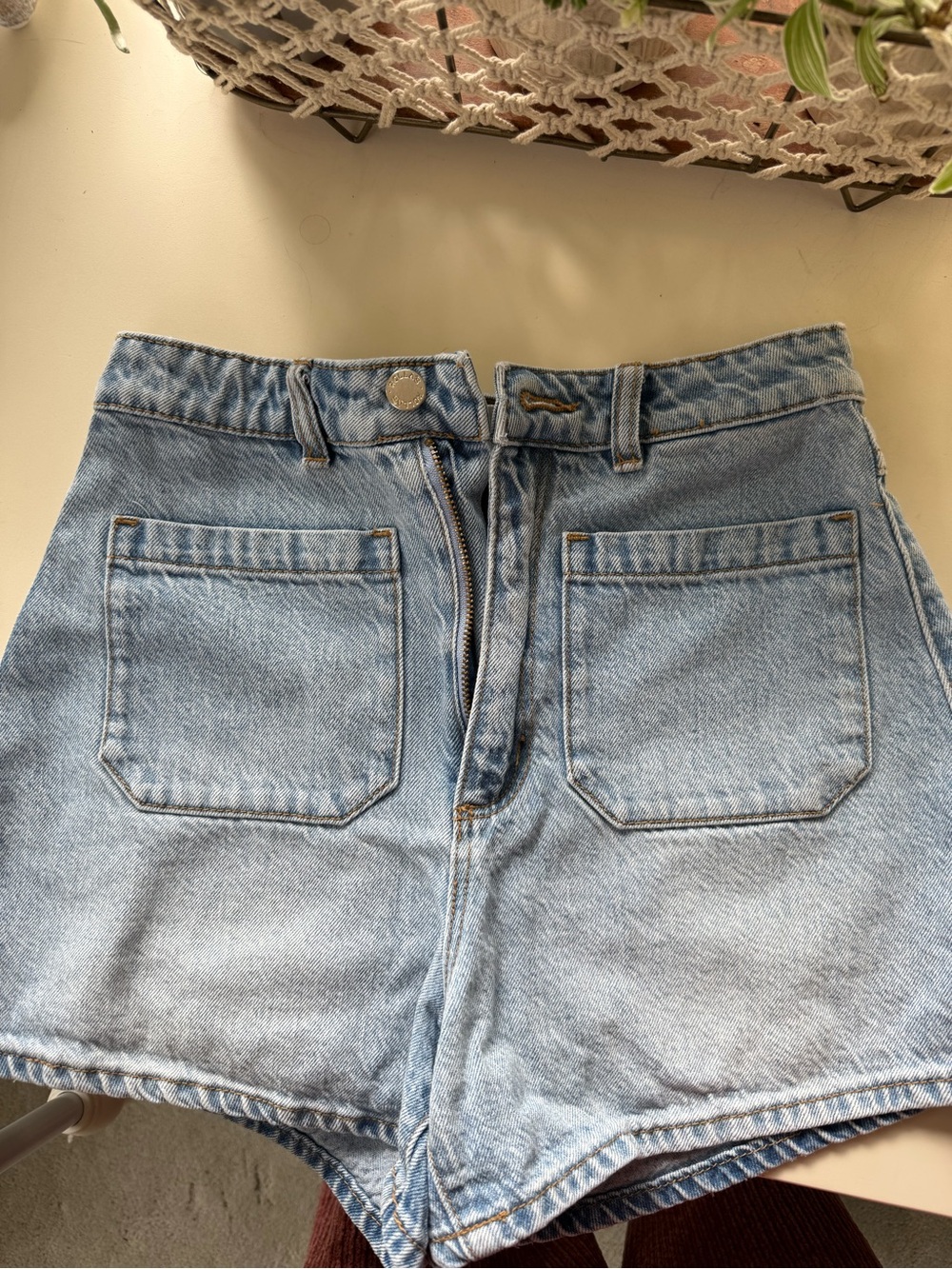 ROLLA'S Light Blue High-Rise Denim Shorts